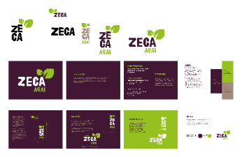 Prancha técnica completa do manual de marca Zeca Açaí